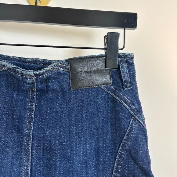 FREE PEOPLE Zia Denim Midi Skirt Size in Wash Bad Habits US 26 NWT - Picture 8 of 13